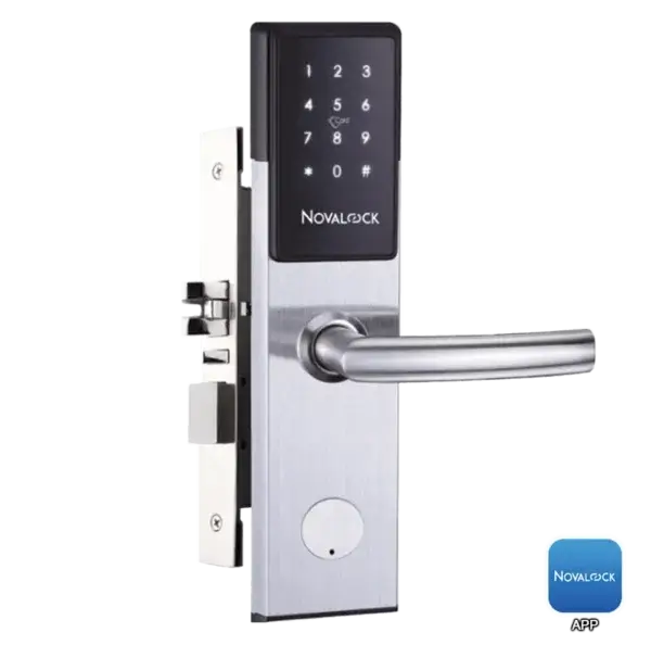 NDM 107 Novalock NDM 107 hotel smart lock with multiple access options, including RFID card and PIN code for easy entry.