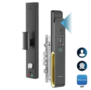 Novalock NDM 9803-WPRO smart lock with live video camera, 3D face recognition, fingerprint, RFID card, passcode and mechanical key in malaysia.