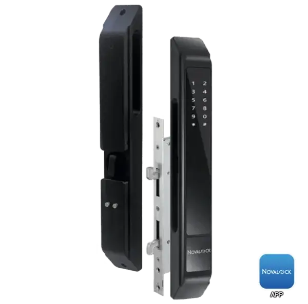 NDM AL-P9 Novalock NDM AL-P9 smart lock for aluminum doors with fingerprint, PIN, and RFID access.