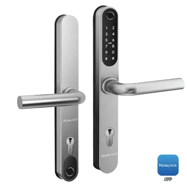 NDM X6-G Novalock NDM X6-G Smart Lock Stainless Steel, smart security lock for metal doors with DUAL fingerprint, DUAL RFID card, DUAL key and PIN code access.