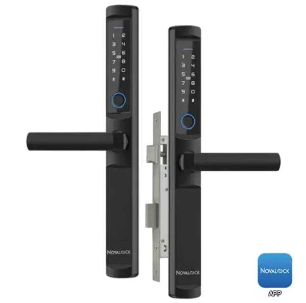 NDM X80-G Novalock NDM X80-G Smart Lock, heavy-duty smart metal grille gate lock with DUAL fingerprint and DUAL passcode entry for maximum security.