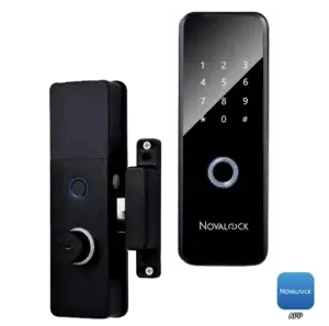 Novalock NDR 903-G smart lock, DUAL biometric smart gate lock with password and RFID card access.
