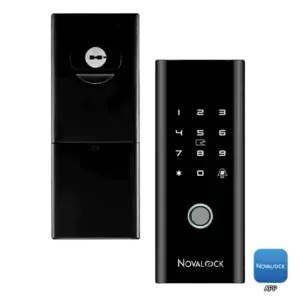 Novalock NDR 905-G smart lock with secure fingerprint and password entry.