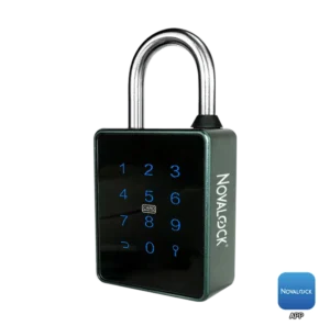 Novalock NPL 855 digital smart padlock with password and key access for lockers, gates, and personal security.