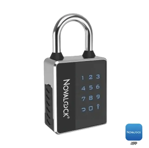 NPL 855 Novalock NPL 855 digital smart padlock with password and key access for lockers, gates, and personal security.