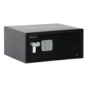 Novalock NSE 200L secure home safe with dual unlock methods: PIN code and key access.