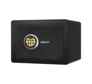 Novalock NSE 250 digital safe box with password and mechanical key unlock.