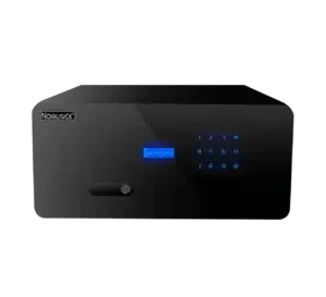 Novalock NSF 2042 fingerprint safe box with password and key lock access.