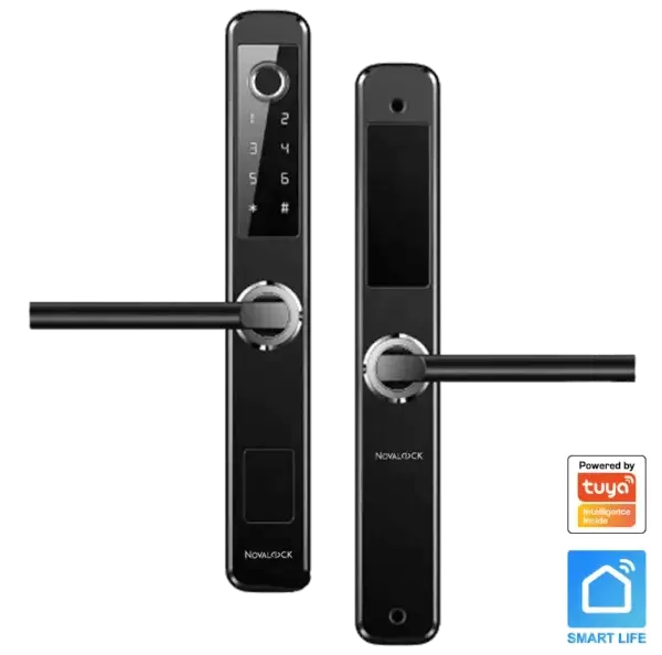 NVM 95-G Black (Waterproof) Novalock NVM 95-G Smart Lock Stainless Steel waterproof smart gate lock with fingerprint, RFID card, password, and mechanical key backup for extra security.