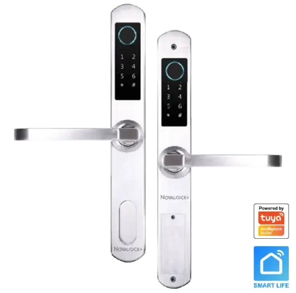 NVM 95-G Stainless Steel (Waterproof) Novalock NVM 95-G Smart Lock Stainless Steel waterproof smart gate lock with fingerprint, RFID card, password, and mechanical key backup for extra security.