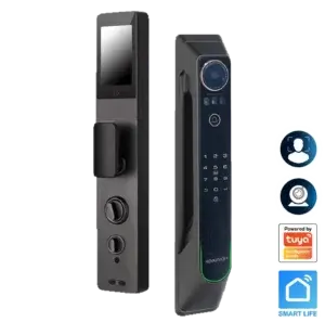 Novalock NVM 9816 PRO+ smart door lock with 3D facial recognition, live video intercom, and secure remote access in Malaysia.